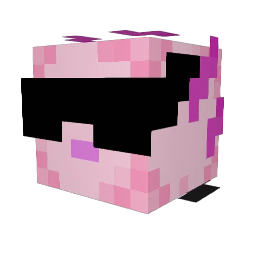 Axadime Minecraft avatar head, 3D render