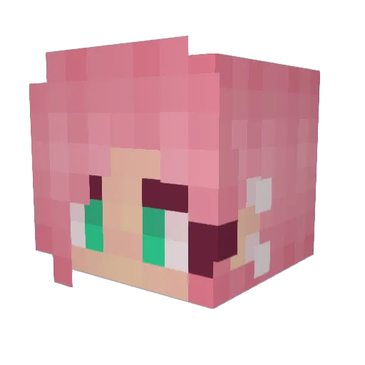 Axal3 Minecraft avatar head, 3D render