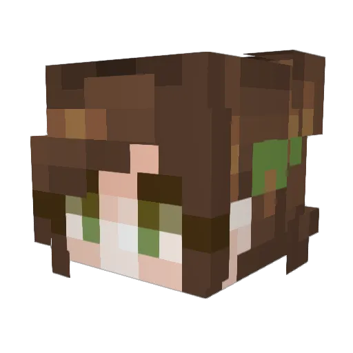 Axalea Minecraft avatar head, 3D render