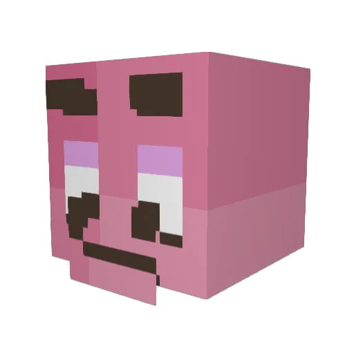 Axaxao Minecraft avatar head, 3D render