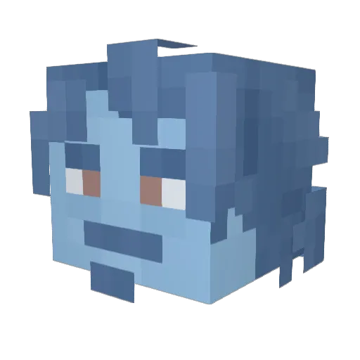 Axees Minecraft avatar head, 3D render