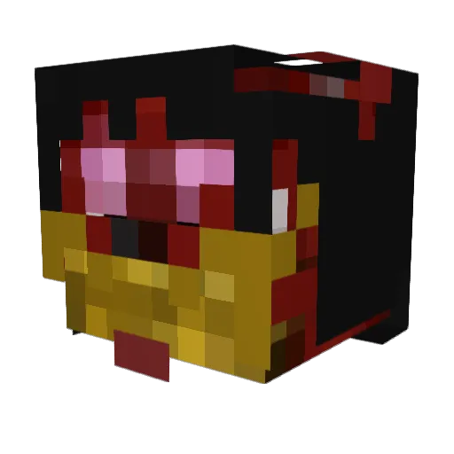 AxelDM Minecraft avatar head, 3D render