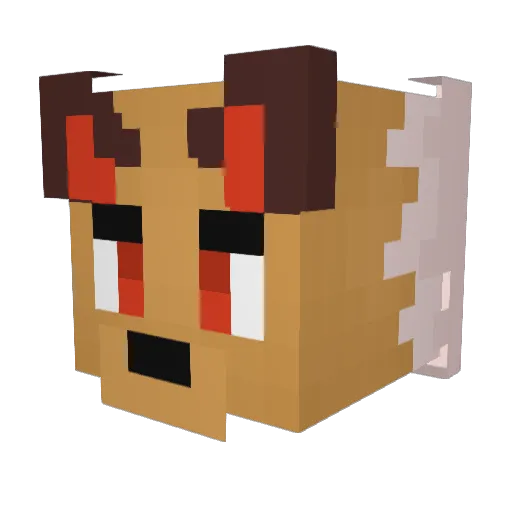 AxelDOT Minecraft avatar head, 3D render