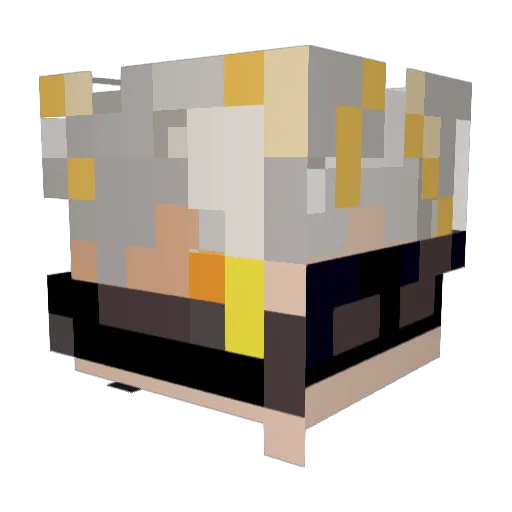 Axelbluman Minecraft avatar head, 3D render
