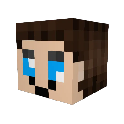 Axeldue Minecraft avatar head, 3D render