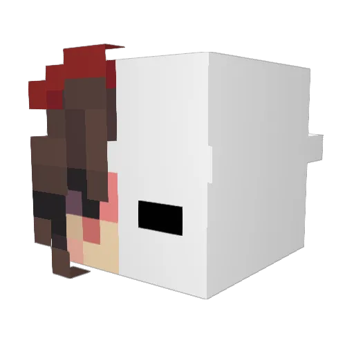 Axelioss Minecraft avatar head, 3D render