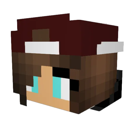 Axellegirl Minecraft avatar head, 3D render