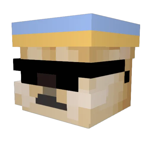 Axelmonkung Minecraft avatar head, 3D render