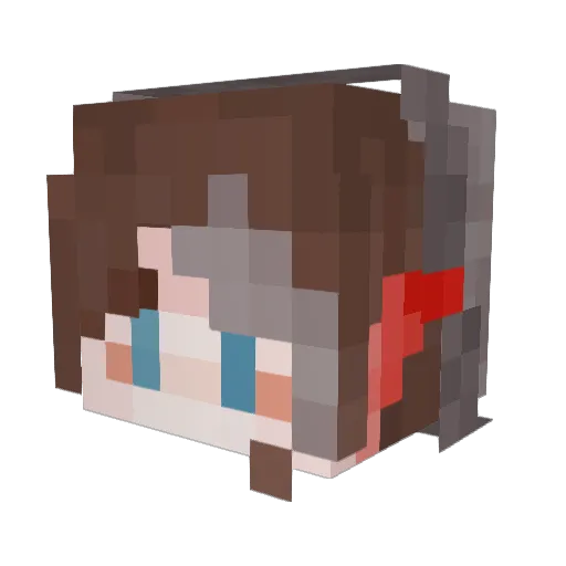 Axelredferret Minecraft avatar head, 3D render