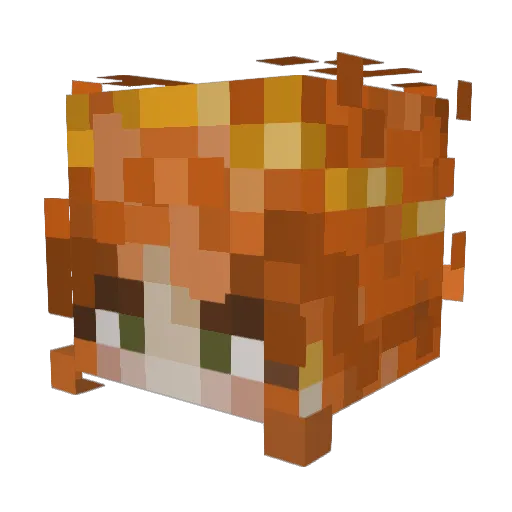 Axentias Minecraft avatar head, 3D render