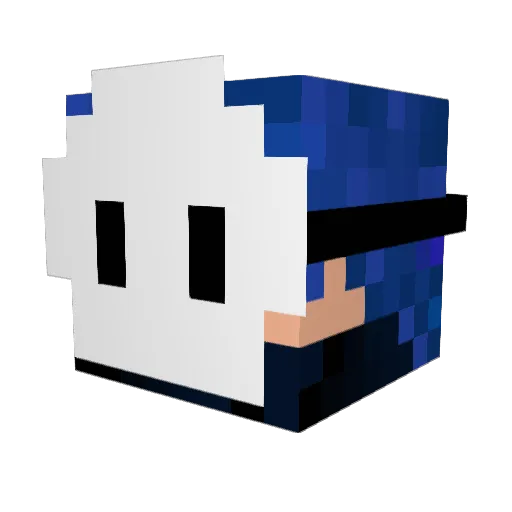 AxerAce Minecraft avatar head, 3D render