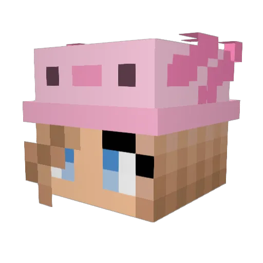 Axey_Lotl Minecraft avatar head, 3D render