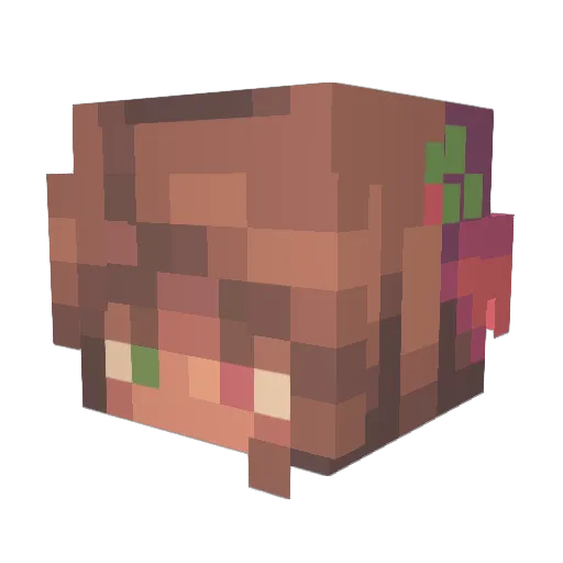 Axhleyishere Minecraft avatar head, 3D render