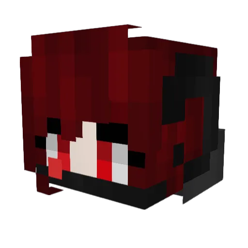 Axiaa Minecraft avatar head, 3D render