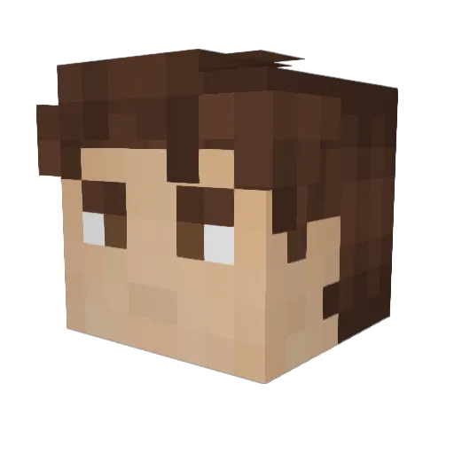Axianda Minecraft avatar head, 3D render