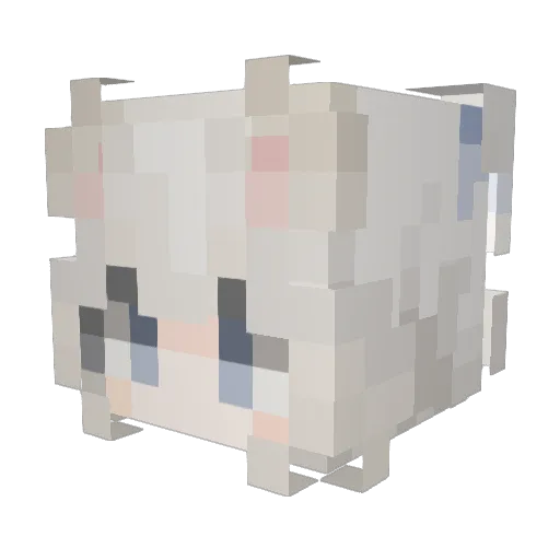 Axiao_xue Minecraft avatar head, 3D render