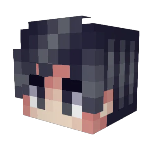 Axiey Minecraft avatar head, 3D render