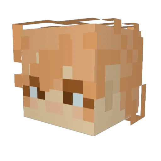 Axiivee Minecraft avatar head, 3D render