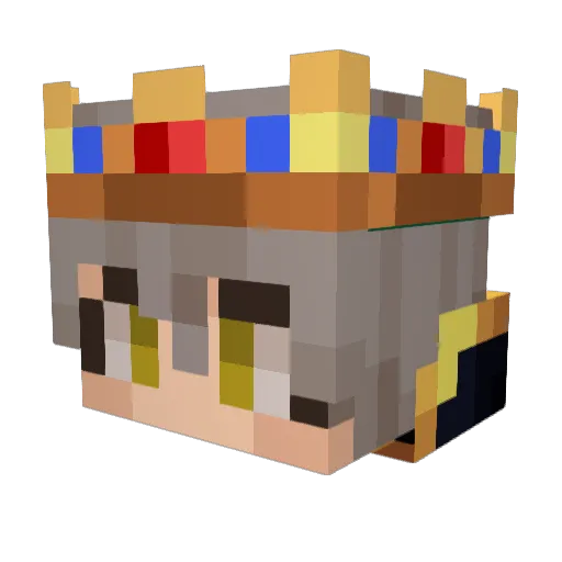 Axili Minecraft avatar head, 3D render