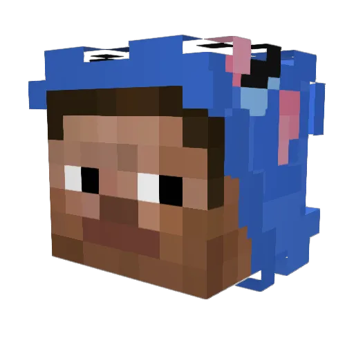Aximc Minecraft avatar head, 3D render