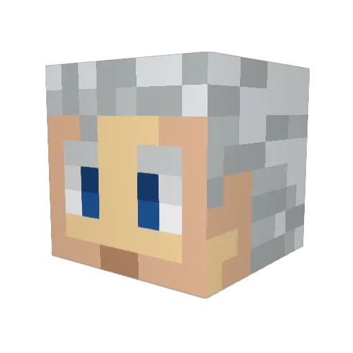 AxinXL Minecraft avatar head, 3D render