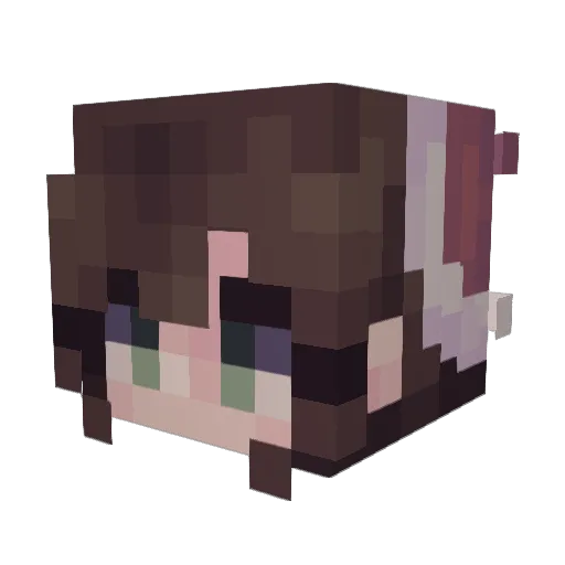 Axina_ Minecraft avatar head, 3D render