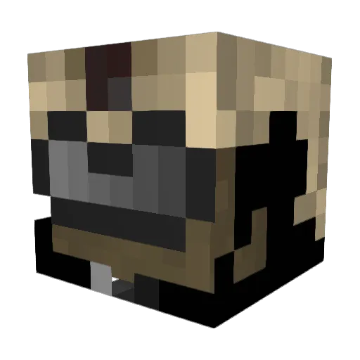 Axiondk Minecraft avatar head, 3D render