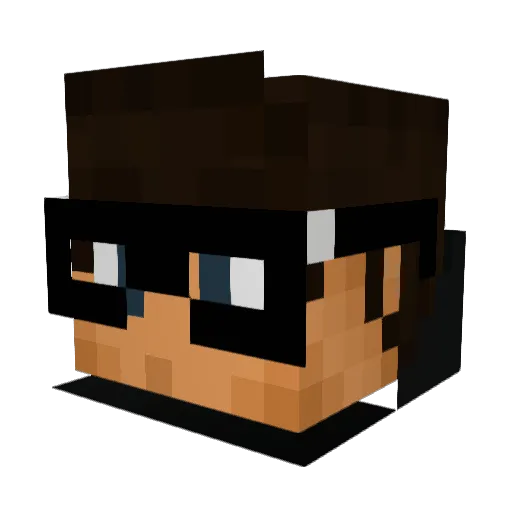 Axioum Minecraft avatar head, 3D render