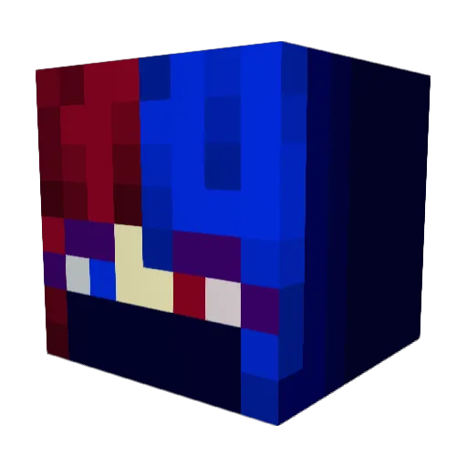 Axismus Minecraft avatar head, 3D render