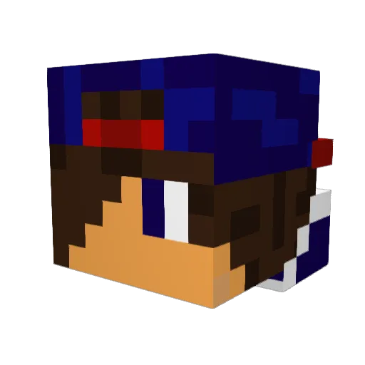 Axivoc Minecraft avatar head, 3D render
