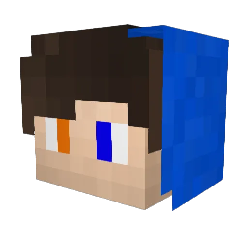 Axiyom Minecraft avatar head, 3D render