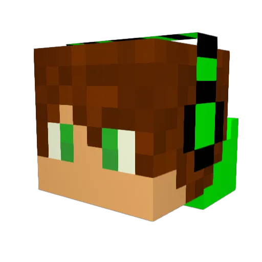 Axlovo Minecraft avatar head, 3D render