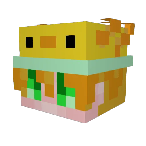 AxoCrit Minecraft avatar head, 3D render