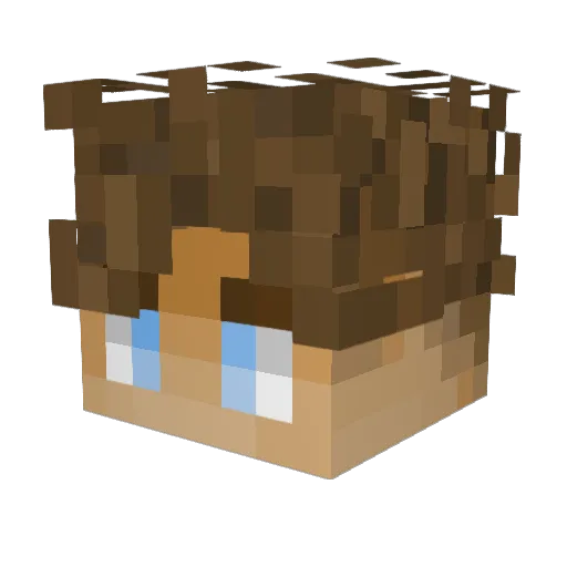 AxoDraws Minecraft avatar head, 3D render