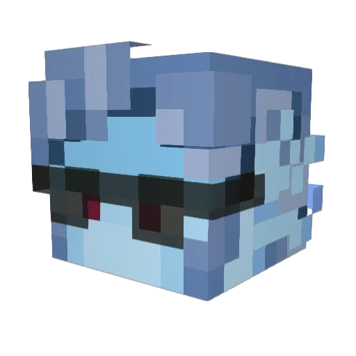 Axoflopl Minecraft avatar head, 3D render