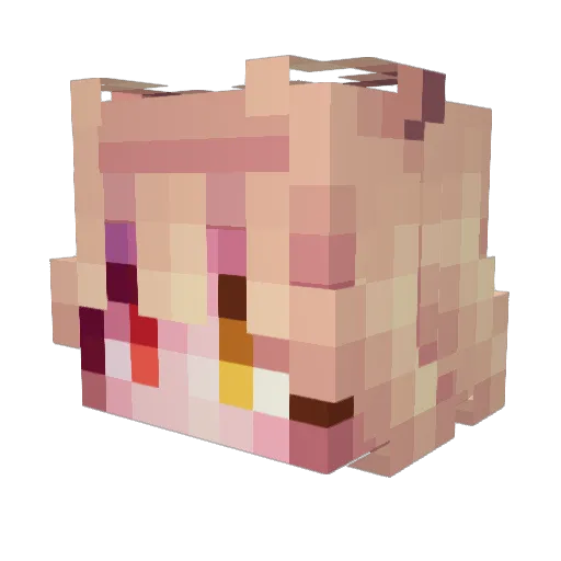 Axohat Minecraft avatar head, 3D render