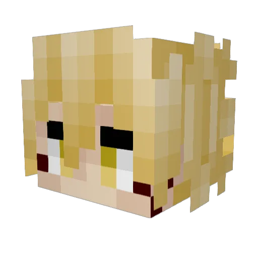 Axoit Minecraft avatar head, 3D render