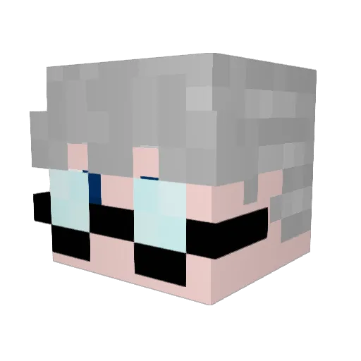 Axol12 Minecraft avatar head, 3D render
