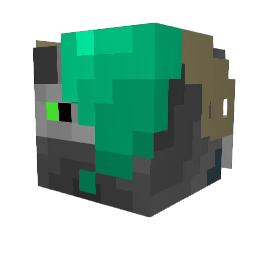 AxolAegis Minecraft avatar head, 3D render