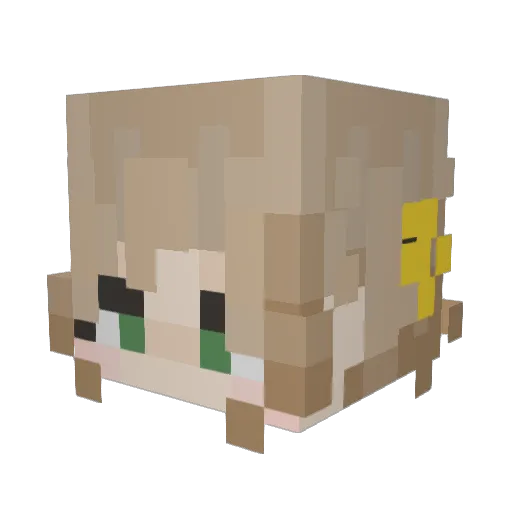 AxolKat Minecraft avatar head, 3D render