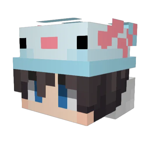 Axol_cn Minecraft avatar head, 3D render