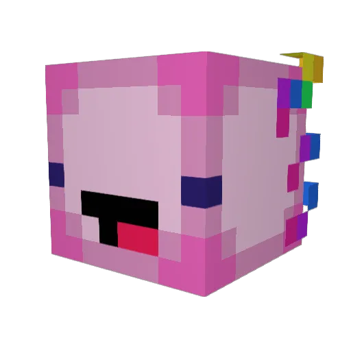 Axoliams Minecraft avatar head, 3D render