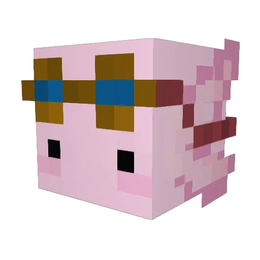 Axoliii45 Minecraft avatar head, 3D render