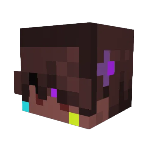 Axolkoo Minecraft avatar head, 3D render