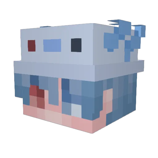 Axollo_ Minecraft avatar head, 3D render