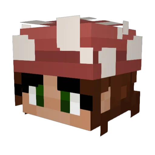 Axololy Minecraft avatar head, 3D render