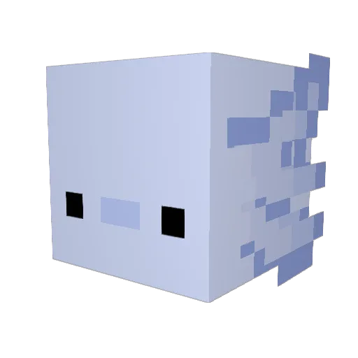 Axolotekaso Minecraft avatar head, 3D render