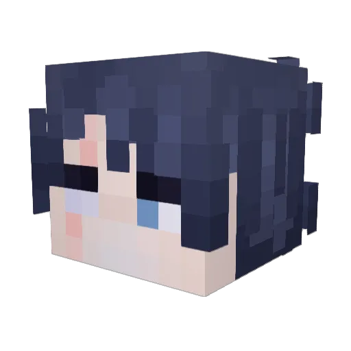 Axolotl1ky Minecraft avatar head, 3D render