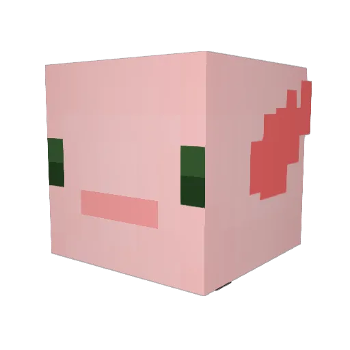 AxolotlK27 Minecraft avatar head, 3D render