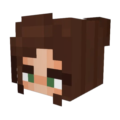 AxolotlLeif Minecraft avatar head, 3D render